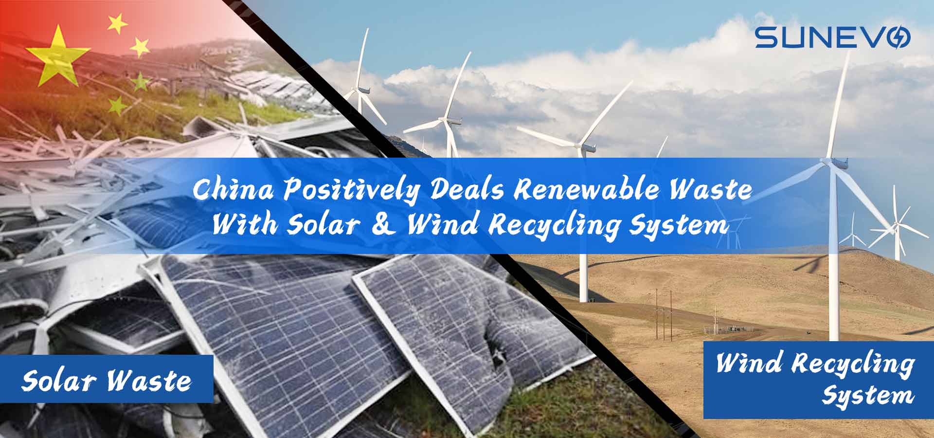 La Chine traite les déchets renouvelables avec des systèmes de recyclage solaire et éolien